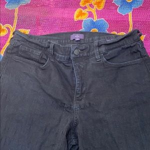 NYDJ Size 12 Straight Leg Black Denim Jeans